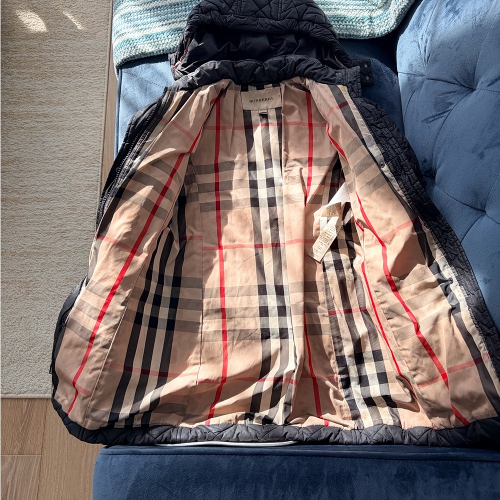 Burberry Black Jacket with Check Lining